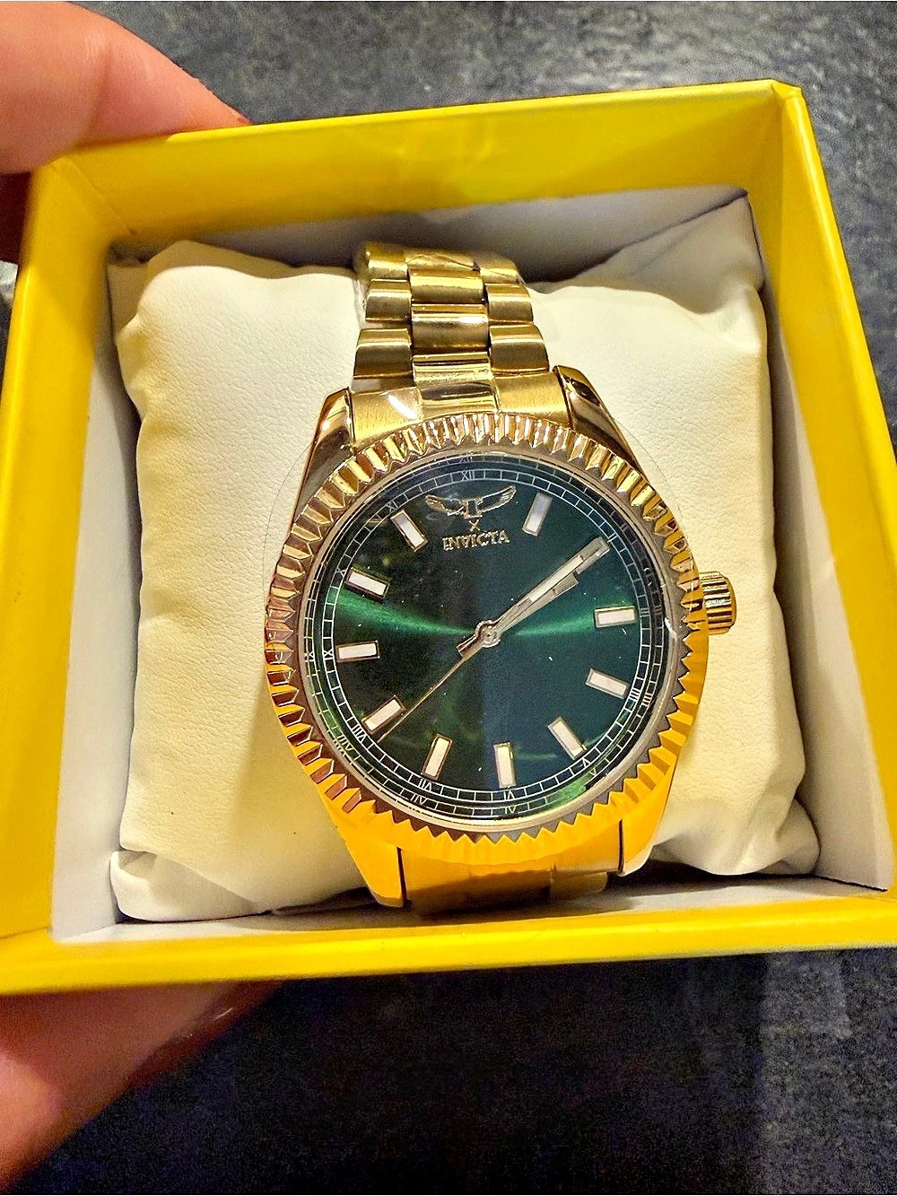 Invicta Pro Diver Green Dial Gold-Tone Watch